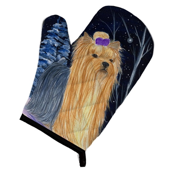 Carolines Treasures SS8365OVMT Starry Night Yorkie Oven Mitt Large multicolor