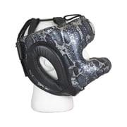 Cleto Reyes Boxing Traditional Headgear for Men and Women (Silver/Black Steel Snake)