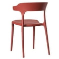 thumbnail image 4 of Chaise de Salle à Manger Extérieure en Plastique Moderne avec Dossier Ouvert en Forme de U, Rouge, 4 of 7