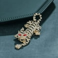 thumbnail image 2 of Crouching Tiger Crystal Brooch Red Eyes Anti-Tarnish Gold Black Jewelry 315-T, 2 of 4