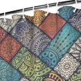 thumbnail image 3 of Multicolor Ethnic Geometric Patchwork Pattern Shower Curtain 36"x72" ,Bathroom Decorative Shower Curtains Set with 12 Hooks,Modern Waterproof Washable Shower Curtain, 3 of 6