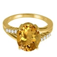 thumbnail image 3 of Mauli Jewels Engagement Rings for Women 3.3 Carat Oval Shaped Citrine and Diamond Ring 4-prong 10K Yellow Gold, 3 of 6