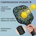 thumbnail image 4 of Pickleball Paddles Set Of 1, Fiberglass Surface, Floral, Flowers Print, 1 Paddle, 2 Balls & Bag, 4 of 5