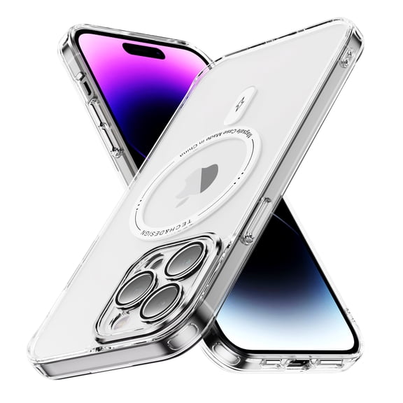 Magnetic Clear Compatible with iPhone 16e Case, Military Grade Drop Tested, Compatible with MagSafe, Shockproof Protective Hard Back Slim Case for iPhone 16e, Clear