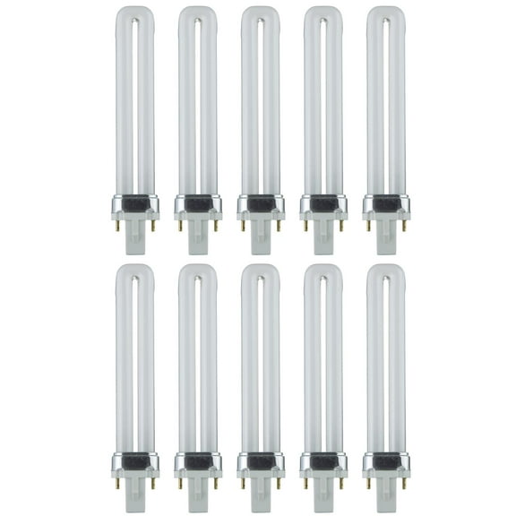 Pack of 10 Sunlite 9W PL 2Pin Single UShaped Twin Tube G23 Plugin 2700K Warm White Bulb