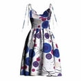thumbnail image 3 of Bintarealwax Womens Tie Strap Dress Summer African Print Ankara Sleeveless Smocked A Line Swing Mini Dress, 3 of 4