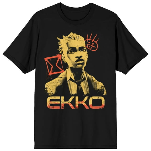 Arcane Ekko Adult Black Crew Neck Short Sleeve T-shirt-6XL