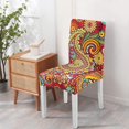 thumbnail image 4 of Decorative Vintage Paisley Bohemian Dining Chair Covers Set of 4 Colorful Floral Ethnic Retro Pattern Washable Polyester Stretch Slipcovers Removable Protector for Farmhouse Dining Room, 4 of 7