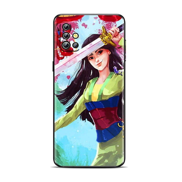 Funda de teléfono general Mulan para mujer, bonita, color negro, para Samsung A73, A72, A71, A53, A52, A51, A42, A33, A32, A23, A22, A21S, A13, A12, A03, A02 qiuyongming unisex