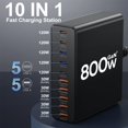 thumbnail image 2 of Estación de carga Aexhend USB C de 800 W con 10 puertos para MacBook Pro/Air, 2 of 6