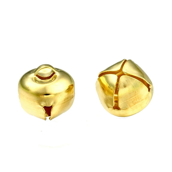 50 Shiny or Antiqued 10mm 3/8 inch Round Iron Metal Craft Jingle Bells With Loop to Use as Dangle Charms (Antique Bronze)
