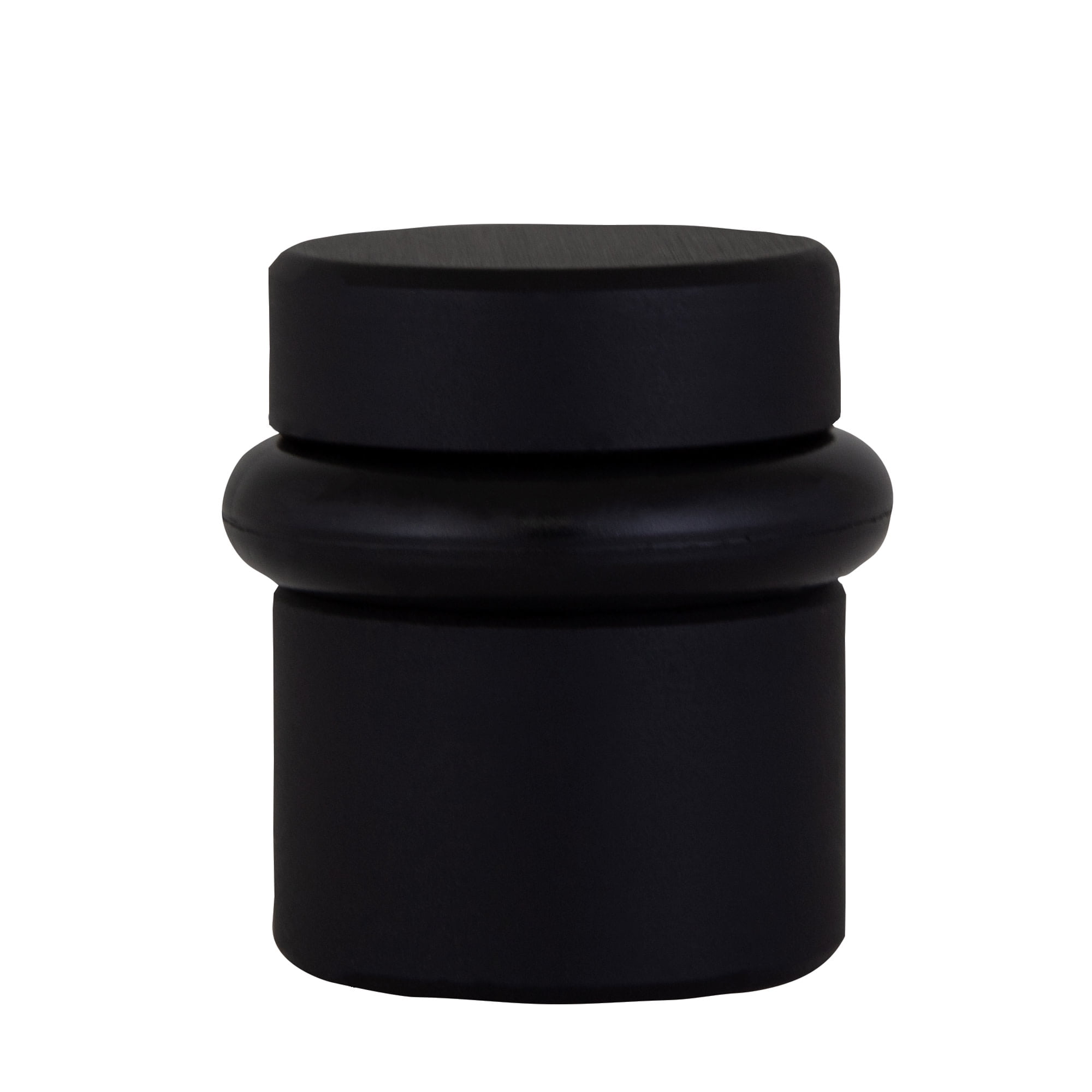 Design House 2-Pack Modern Cylindrical Floor Mounted Door Stops with Rubber Bumper, Matte Black