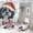 style-572, variant on Personalized Pet's Photo + Name 4Pcs Shower Curtain Set with Rugs with Non-Slip Rugs Toilet Lid Cover And Bath Mat Santa Hat Dog Waterproof Personality Pattern Bath Curtain for Bathroom Decor