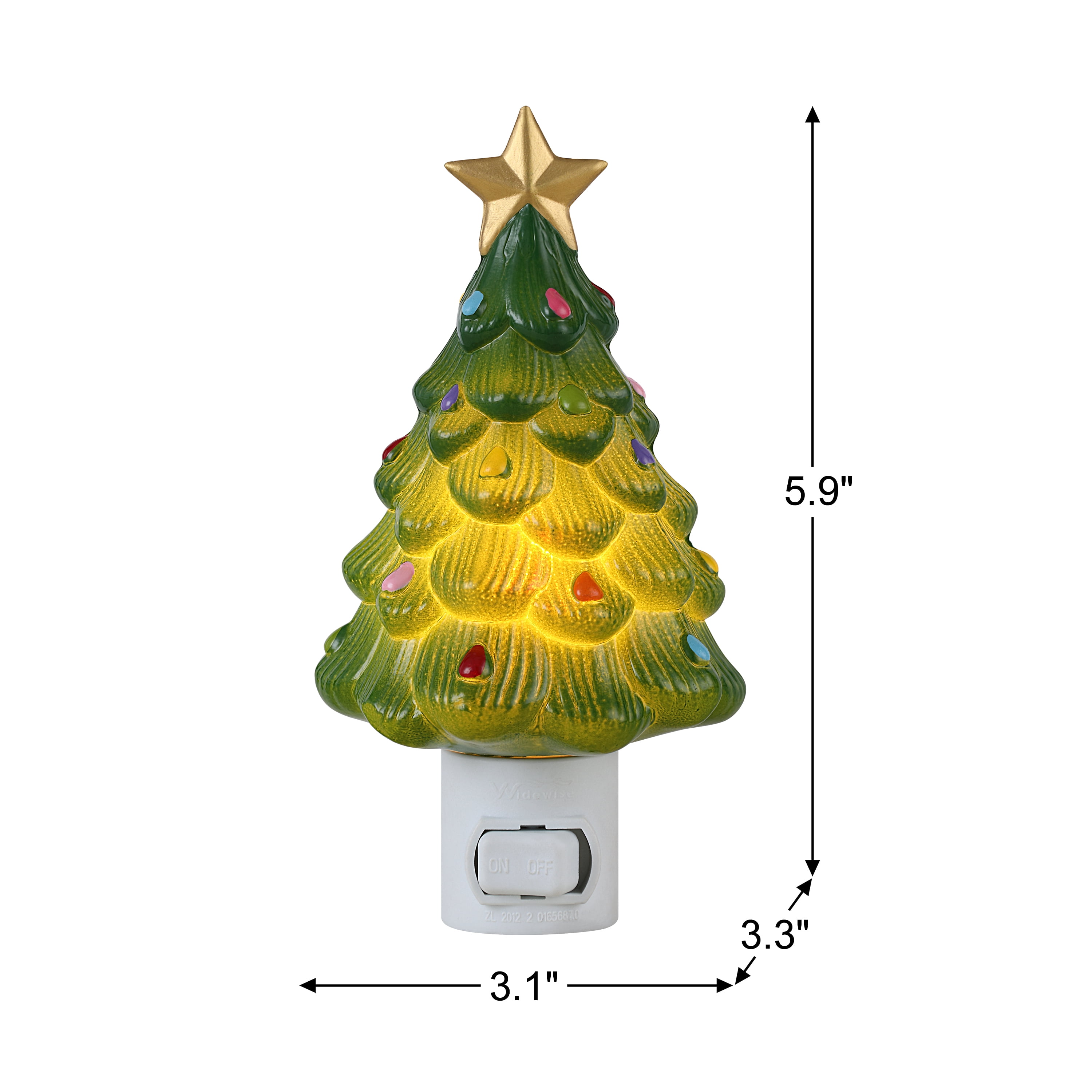 Mr. Christmas Decorative Green Christmas Tree Nightlight, Warm White