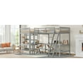 thumbnail image 5 of CoSoTower Wood Twin Size L-Shaped Loft Bed with Ladder and 2 Built-In L-Shaped Desks, Gray, 5 of 9