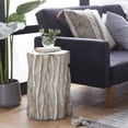 thumbnail image 3 of DecMode Eclectic Carved Chopped Tree Log Inspired with Wood Grain Pattern Accent Table, 13"W x 19"H Features Metallic Silver/Gold Finish, 3 of 15