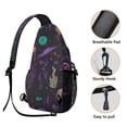 thumbnail image 3 of Sling Backpack,Psychedelic Halloween Pattern Sling Bag with Water Bottle Holder,Waterproof Sling Bag for Men/Women with Headphone Jack for Hiking,Travel, 3 of 6