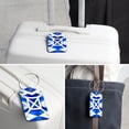 thumbnail image 6 of Blue and White Geometry Square PU Leather 2 Pack Travel Tag - Bag Tag - Suitcase Tag with Privacy Cover and Stainless Steel Ring - Suitable for Travel, Backpack, and Handbag, 6 of 7