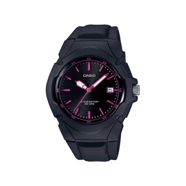 Casio Casio Women's Sport Analog Watch, Black/Pink LX6101A2VCF