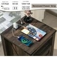 Nightstand with Charging Station and USB Port, Farmhouse Side End Table