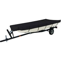 Black 14ft Jon Boat Cover Waterproof 210D Heavy Duty Trailerable Outdoor Boat Cover Replacement for Jon Boat 14ft Long Beam Width to 70