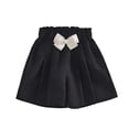 thumbnail image 2 of Tdoqot Girls Drees Shorts with Bow- Wide Leg Casual Summer Elastic Waist Kids Shorts Black Size 8, 2 of 5