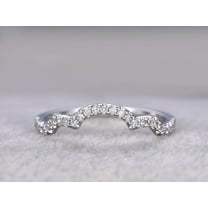 0.50 Carat 10k White Gold Wedding Band Wedding Ring Curved Desgin with Moissanite Diamonds Anniversary Ring