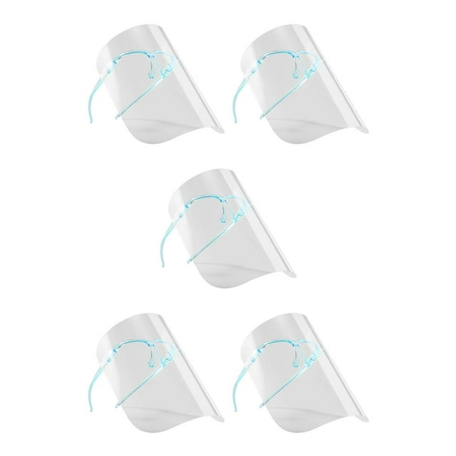 Xingzhi Protection Visière Écran Complet Sécurité Travail avec Lunettes Bleu 5Ensemble