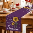 thumbnail image 5 of Purple Sunshine Sunflower Table Runner 36 Inches Long Farmhouse Dress Scarves, Pastoral Bees Farmhouse Floral Dining Tablerunner for Coffee Table/Kitchen Island/Party Décor, Small 13" x 36", 5 of 8