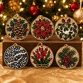 thumbnail image 2 of Clearance! 6Pcs Christmas Wooden Ornaments, Pearl Diamond Art Kit for Adults DIY Hanging Christmas Ornaments with Pearls, Special-Shaped Gems & Jute Twine, Holiday Craft for Tree & Window Decor (#4), 2 of 9