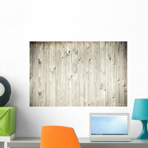 Weathered Wood Plank Fence Wall Mural by Wallmonkeys Peel and Stick Graphic (24 in W x 16 in H) WM77155