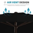 thumbnail image 4 of FUNDAZE 8' x 10' Rectangular Patio Umbrella w/ Crank, 8 Sturdy Ribs, Outdoor Shade for Chair Table Deck Garden Patio Poolside Balcony Backyard, Black, 4 of 6