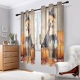 thumbnail image 7 of 2 Panels Set Blackout Curtains Thermal Insulated Sun Protection Room Darkening Drapes for Bedroom Cute Pomeranian Dog and Pumpkins, 7 of 7