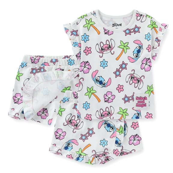 Disney Lilo & Stitch Angel Shirt and Skort Skirt Set (Girls), 2 Piece Set, Sizes 4-12