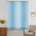 thumbnail image 3 of Blue Ombre Sheer Curtains 45 Inches Long, Modern Abstract Art Farmhouse Gradient Light Filering Curtains, Breathable Simi Curtain Privacy Drapes for Kitchen Bathroom Small Window Treatment, 3 of 9