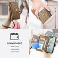 thumbnail image 4 of Decase Anti-Scratch PU Leather Wallet Case Compatible with Samsung Galaxy A16 5G,Shockproof Magnetic Buckle Hybrid Case Cover with Zipper Pocket Credit Card Slot Cash Slot Wrist Strap Lanyard,Brown, 4 of 12