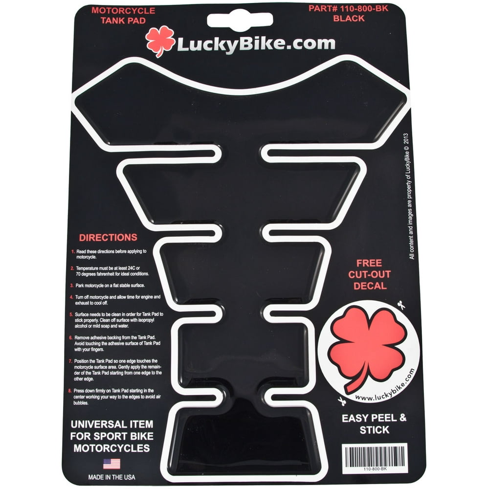 Black Large Motorbike Tank Pad Protector Motorcycle Segmented