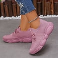 thumbnail image 3 of longantii Women's Casual Shoes Arch Support Chunky Platform Sole Comfortable Walking Sneakers Slip on Loafers European Style Pink, 3 of 5