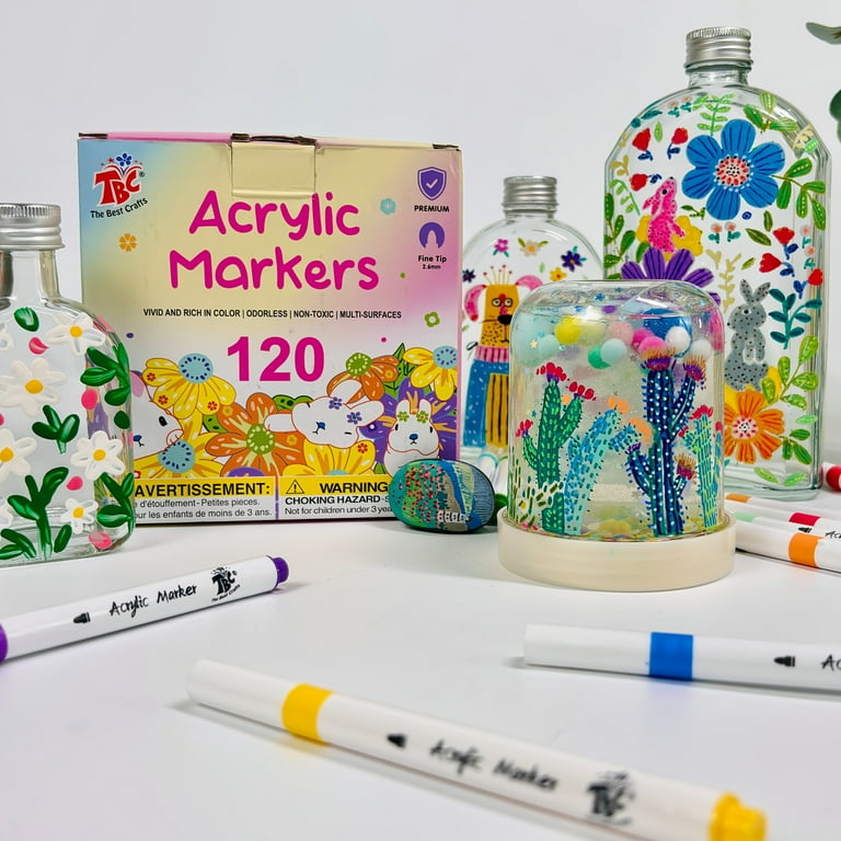 TBC The Best Crafts 120 Color Acrylic Paint Markers - Walmart.com