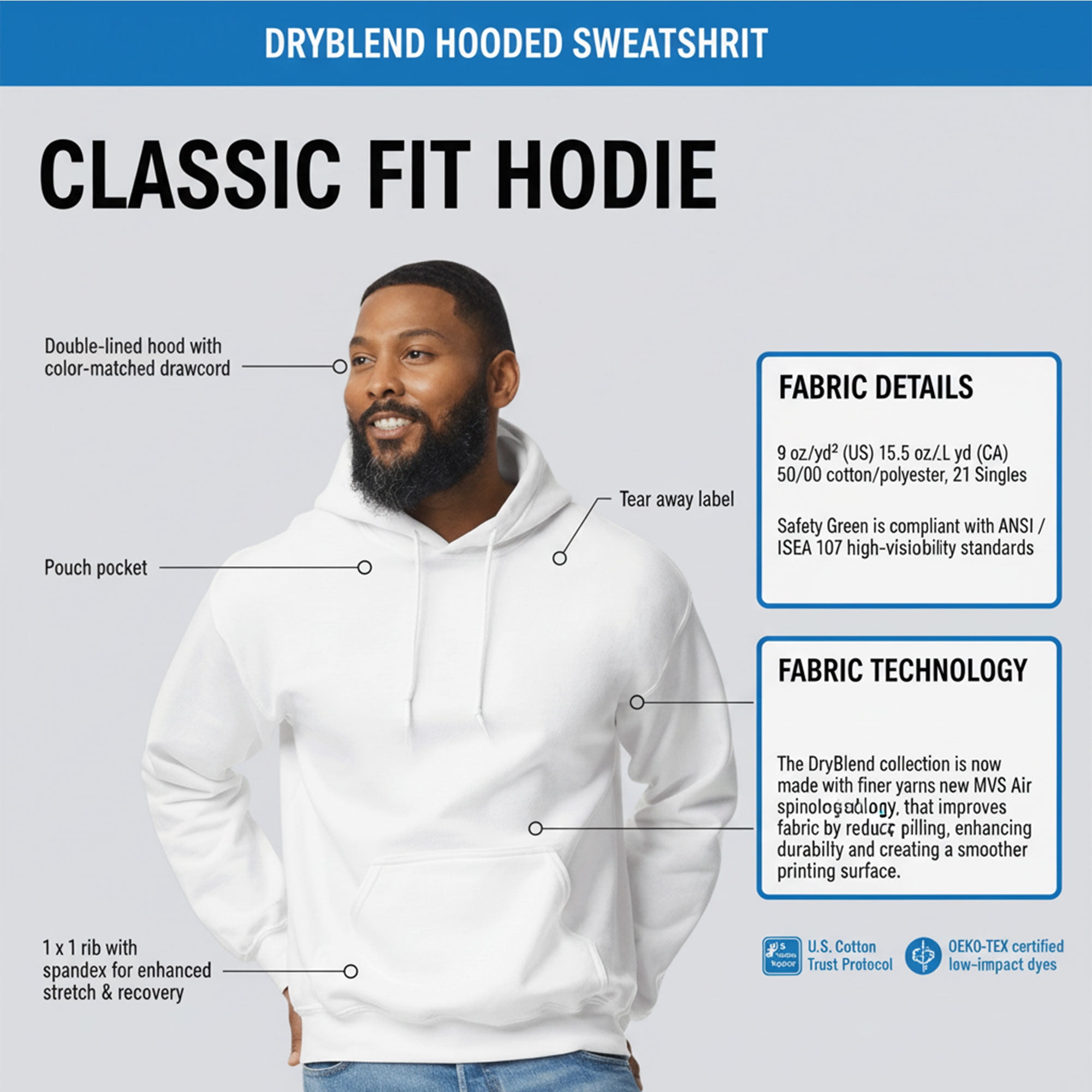 Gildan Men's DryBlend Hooded Sweatshirt, 50/50 Cotton/Polyester Winter Long Fleece Hoodie Pullover (Red , XL)