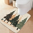 thumbnail image 2 of Yayeee Bath Rugs for Bathroom Floor Set of 2 Non Slip Fluffy Soft Absorbent Mat, Beige Christmas Trees, 2 of 7