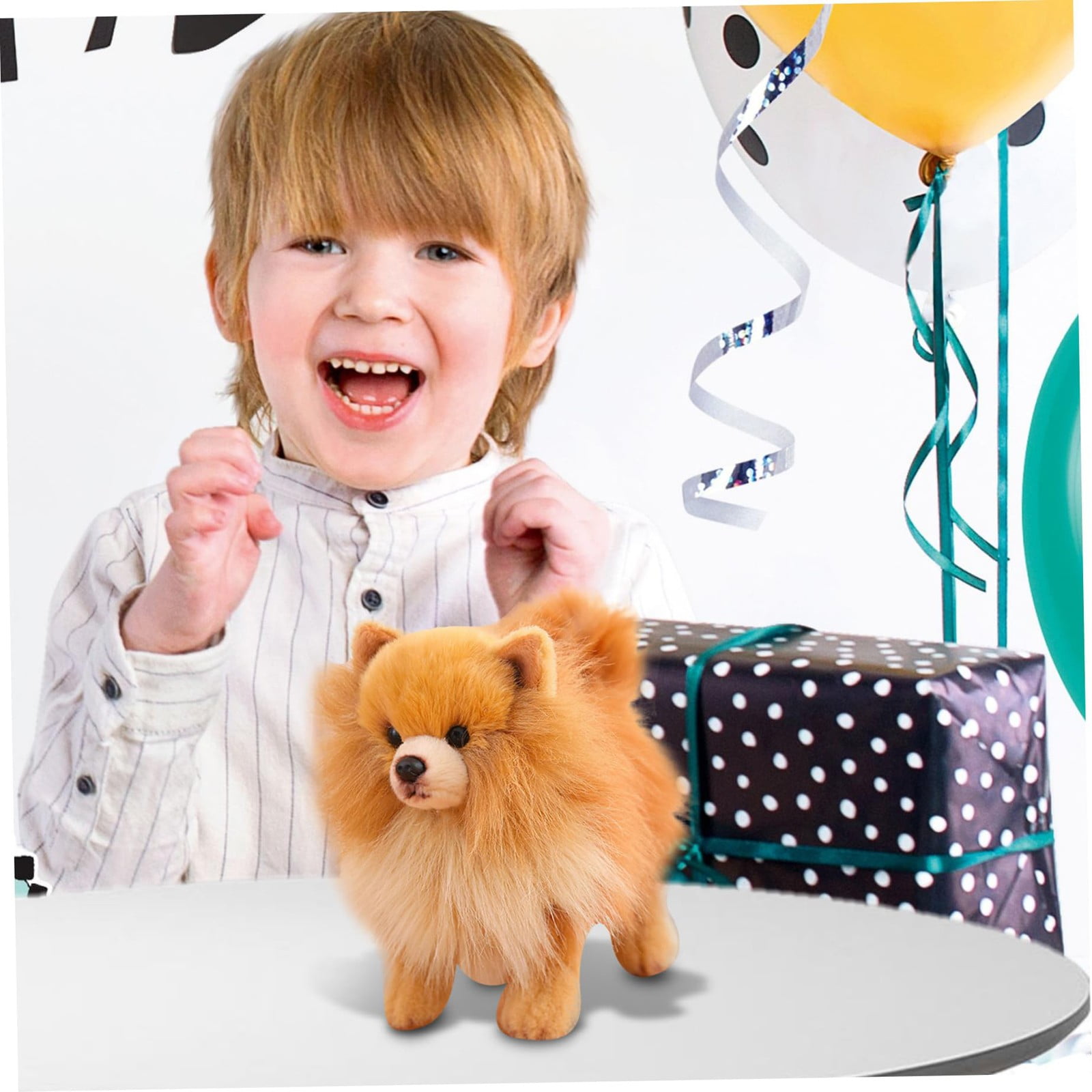 ​​LYINGF Realistic Lifelike Dog Plush Toy (10x9") - Cotton-Filled Stuffed Animal with Detailed Features, Cuddly Nursery Decor Gift for Girls and Animal Lovers​​