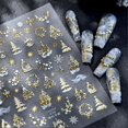 thumbnail image 4 of Pegatinas de nail art Bloazife 5D doradas de Navidad con copos de nieve, 4 of 7