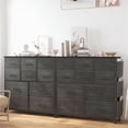 thumbnail image 4 of Litake Dresser for Bedroom with 10 Drawer, Dressers & Chests of Drawers for Hallway, Entryway, Storage Organizer Unit with Fabric, Sturdy Metal Frame, Wood Tabletop, Easy Pull Handle (Charcoal Black), 4 of 9