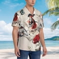 thumbnail image 3 of Fuzoiu Floral Leopard Butterflies Print Hawaiian Shirt for Men, Summer Beach Casual Short Sleeve Button Down Shirts, Men’s Beach Summer Shirts with Pocket,3X-Large, 3 of 7