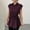 Wine, variant on Stichou Women's 2026 Elegant Sleeveless Shirts Collared Spring Summer Button Down Tie Front Tunic Top Work Peplum Blouse Brown XL