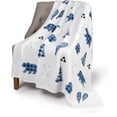 thumbnail image 3 of Safdie & Co. Jeté Imprimé Côtelé Impression Bleu Signature, 3 of 4