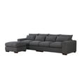 thumbnail image 2 of Devion Furniture 123.24'' Fabric Square Arm Modular Reversible Sectional Sofa & Ottoman-Color:Dark Gray, 2 of 5