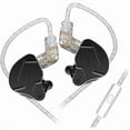 thumbnail image 1 of wonima11 KZ ZSN Pro X in Ear Monitor Dual Driver IEM Earphone 1BA+1DD Wired Earphone HiFi Sport Gaming Earbuds Headphones 2PIN Detachable Cable Headset(Black with Mic), 1 of 1