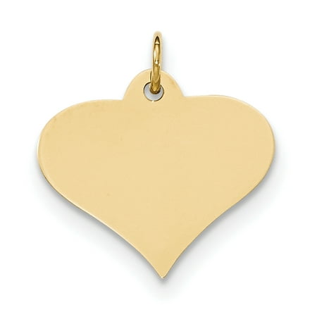 Gold Heart Disc Charm - 14k Yellow Gold .013 Gauge Engraveable Heart Disc Pendant Charm Necklace Love Engravable Shapely Fine Jewelry For Women Gift Set